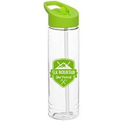 Clear Impact Halcyon Water Bottle with Flip Straw Lid - 24 oz.