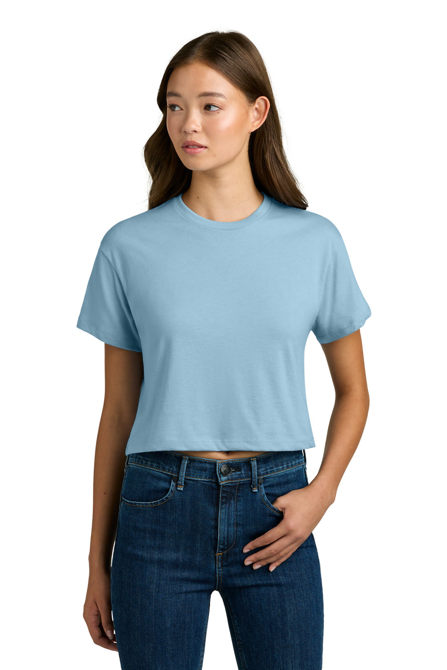 Next Level 1580 crop top in Stonewash Denim