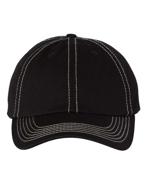 VC300A dad hat Black/Stone Stitch