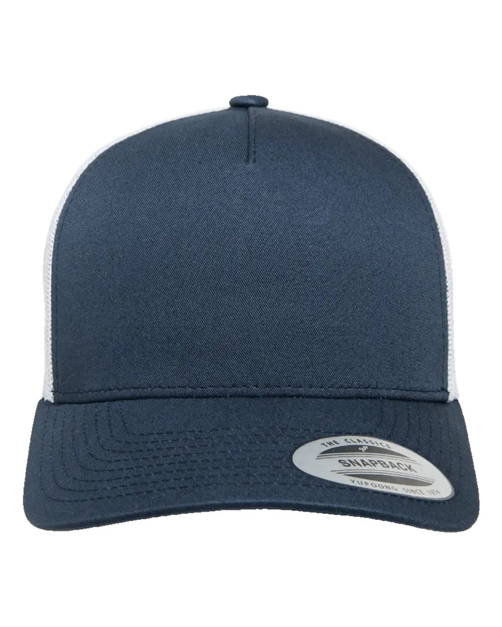 YP Classics 6506 five-panel trucker in Navy and White